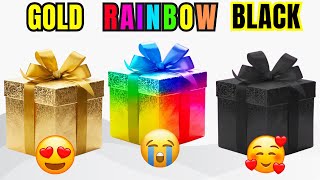 Choose Your Gift 🎁 Gold, Rainbow or Black 💛🌈🖤 3 Gift Box Challenge #giftboxchallenge #chooseyourgift