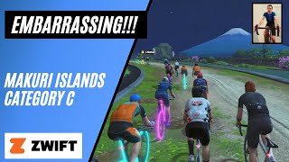 Most Embarrassing Zwift Moment Yet!// Stage 4 Race Makuri // Fine and Sandy