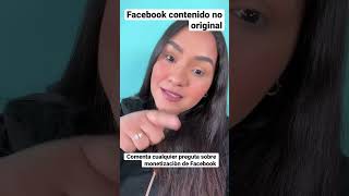 Como arreglar contenido no original en Facebook reels bonus #facebook #reelsbonus