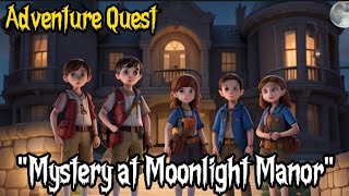 "Mystery at Moonlight Manor"|  Adventure story for kids in English | story of friends