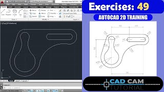 Autocad 2D Practice Drawing / Exercise 49/ Simple Tutorial