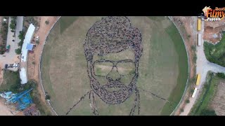 Mega Portrait Of Chiranjeevi by 4000 Students of Malla Reddy College || #Cancerawareness #megastar