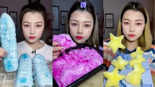 ASMR COLORED ICE CEATING MUBANG SATISFYING SOUNDS