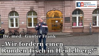 Dr. med. Gunter Frank fordert Runden Tisch in Heidelberg