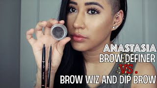 ANASTASIA BROW DEFINER VS. BROW WIZ AND DIPBROW