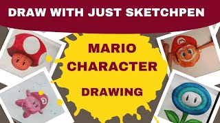 Mario character drawing with sketchpen and pencil | Artdimple91