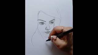 Girl line art #shorts #youtubeshorts #pencilsketch  #mauparnaartgallery #drawing video#girllieneart