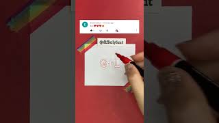 Tag your LOVE🌈💙#differlyfont #satisfying #drawing #art #shorts #tiktok #love #tagyour #outline