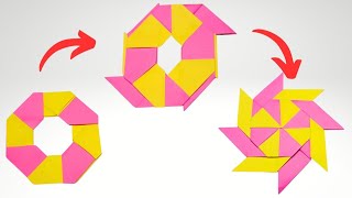 How to make Origami Ninja Star /Origami ninja star easy /Transforming ninja star /Origami craft idea