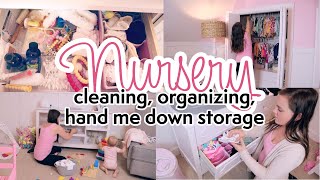 Nursery Clean Organize and Declutter with Me 2022 | Baby Clothes Storage | Hand Me Down Clothing