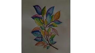 Painting/colorful leaves painting/Easy watercolor painting.