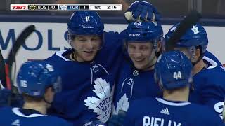 Travis Dermott 1st goal of the Season! 26/11/2018 (Boston Bruins at Toronto Maple Leafs)