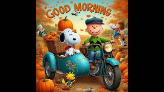 Good Morning From Charlie and Snoopy In Their Motorcycle