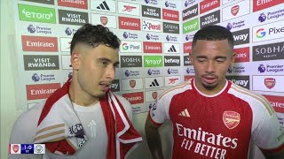 Gabriel Martinelli and Gabriel Jesus react after Arsenal's late win against Man City🎙️|All reactions