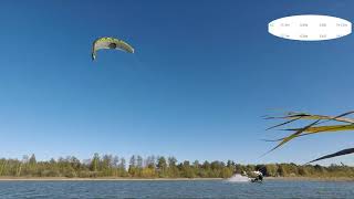 Kitesurfing heavyweight, good autumn day on svityaz