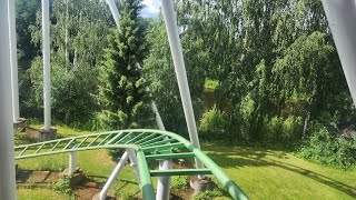 Junker Gerstlauer Launched Rollercoaster Front Row Pov,  PowerLand Finland