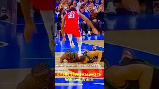 Embiid Shows Respect to Williams.🫣👍🙏#embiid #william #sports #nba #basketball #love #wow