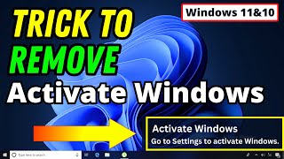 How To Remove Activate Windows 10 Watermark Permanently In 2024 || How To Activate Windows 11 & 10