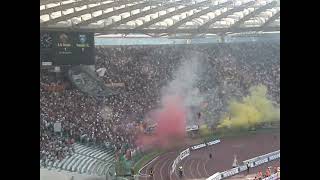 Roma - Empoli 2006/2007 - ultras Roma - formazione inno e tifo - curva sud in azione - amarcord