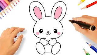 CÓMO DIBUJAR UN CONEJO KAWAII FÁCIL PASO A PASO🐇💗