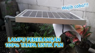 Ide kreatif membuat lampu penerangan dari solar cell || Listrik gratis || panel surya