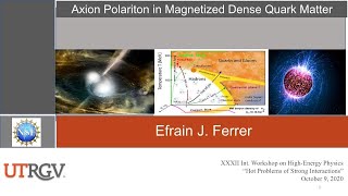 Efrain Ferrer, Axion Polariton in Magnetized Dense Quark Matter