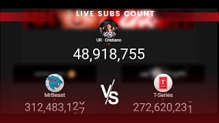 UR Cristiano, Mr. Beast and T-Series LIVE sub Count #urcristiano #mrbeast #tseries