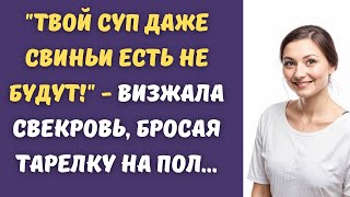 ⚡️ "Твой суп даже свиньи есть не будут!" - визжала свекровь, бросая тарелку на пол...