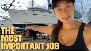 ANTIFOULING OUR SAILBOAT & IT'S SPLASH DAY! EP-86