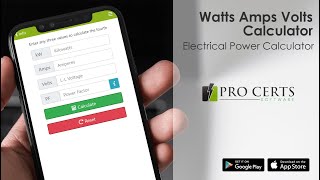 Watts Amps Volts Calculator for iPhone and iPad | Version April 2020