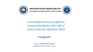 Consultații Mate-Info UBB | 2021-2022 |   Integrale