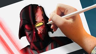 Drawing DAMAGED DARTH VADER (Obi Wan Kenobi)