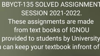 BBYCT-135 Solved Assignment Session 2021-2022