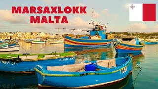 Amazing place to visit in Malta | The Traditional Fishing Village of Marsaxlokk | 4K Walking Tour