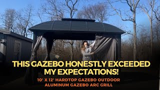 10' x 12' Hardtop Gazebo Outdoor Aluminum Gazebo Arc Grill Review