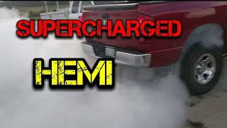 SUPERCHARGED HEMI ROASTING THE TIRES!!!