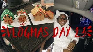 vlogmas day 23 | my moms birthday + gingerbread house making