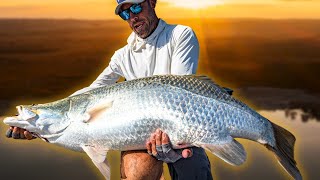 MONSTER Barramundi in the MUDDY Lake. You won't Believe What We Caught!