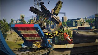 GTA V : Train Vs Cars, truck  #Shorts | Somioo