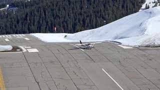 😱 amazing Courchevel airport 18.5% slope | Cessna 172 Alpine Airlines takeoff landing