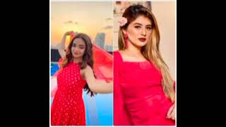 Anushka Sen vs Arishfa Khan in same color dress 👗🥻❣️🤭🤩❤️💓😜#jeevikadahiya