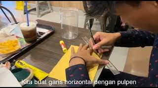 Membuat tempat pensil dari kain flanel, motif buah nanas.