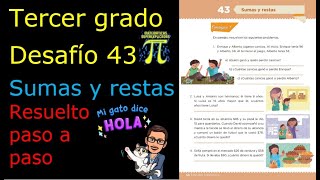 ✅TERCER GRADO 👉DESAFIO 43 SUMAS Y RESTAS👧🏻 🧒🏻