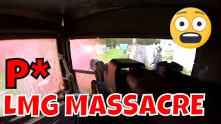 TRUCK GUNNING w/ P* M249 LMG | UNLOADING on Attacking Players