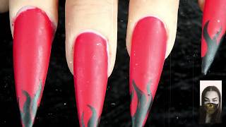 red flame nails