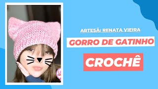 Como Fazer Gorro Gatinho em Crochê