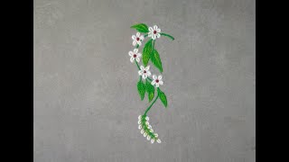 Very easy and beautiful mini flowers rangoli.Simple Rangoli Designs