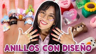 ANILLOS CON DISEÑO USANDO PORCELANA FRIA