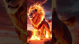 Lion and Fire Hybrid: The Fiery King of Beasts! #animalfusion #edit #epicwarrior #3danimation