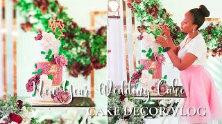 VLOG 13 | NEW YEAR VLOG | decorating my first wedding cake for 2021